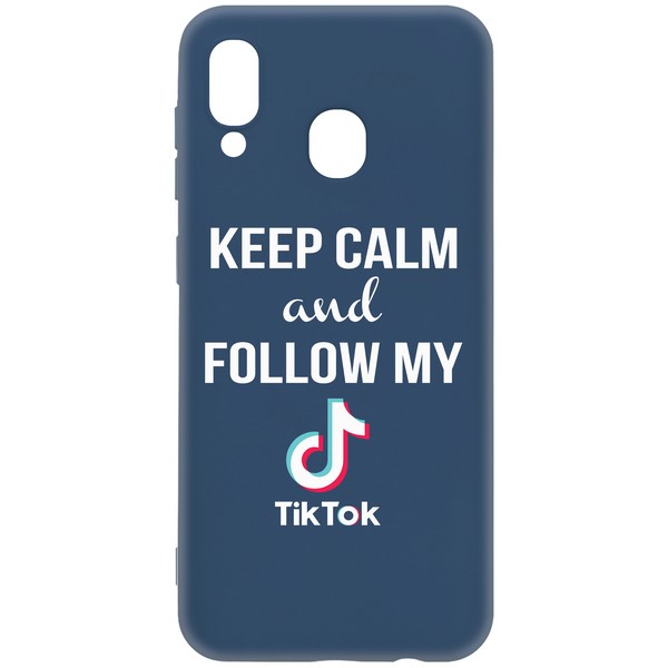 фото Чехол-накладка krutoff silicone case tiktok для samsung galaxy a20/ a30 (a205/a305) синий