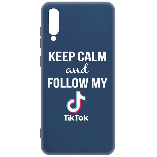 фото Чехол-накладка krutoff silicone case tiktok для samsung galaxy a70 (a705) синий