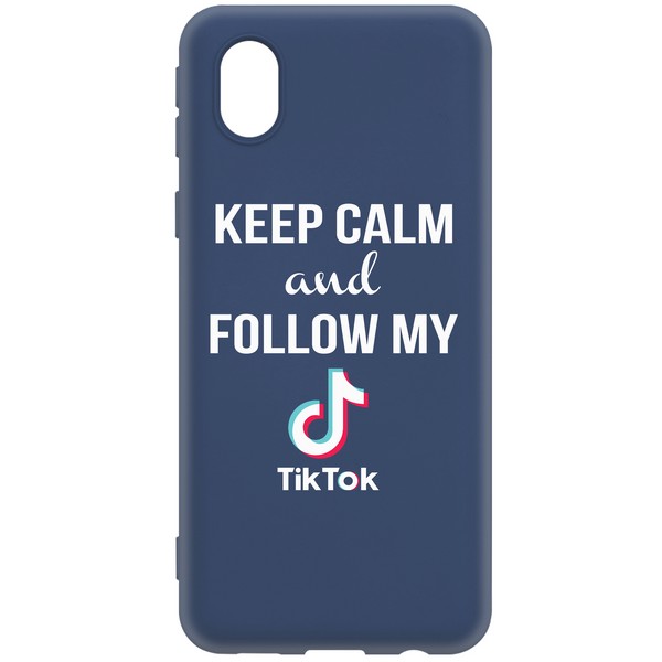 фото Чехол-накладка krutoff silicone case tiktok для samsung galaxy a01 core (a013) синий