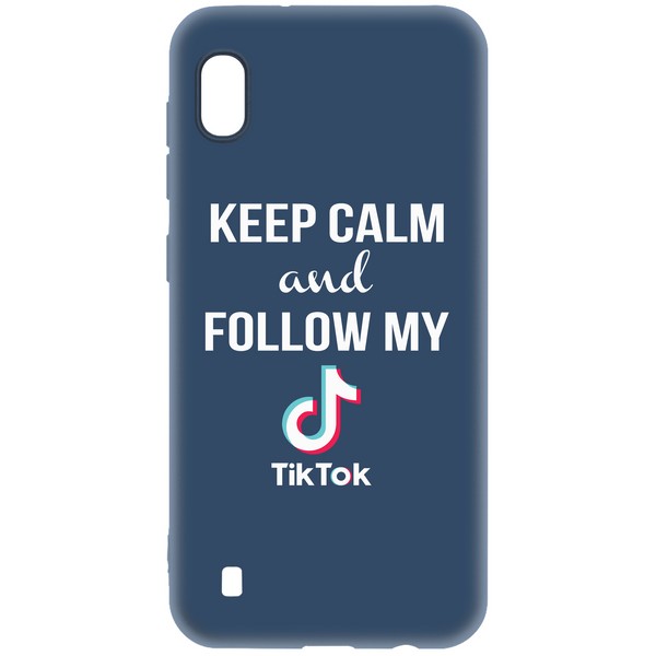 фото Чехол-накладка krutoff silicone case tiktok для samsung galaxy a10 (a105) синий