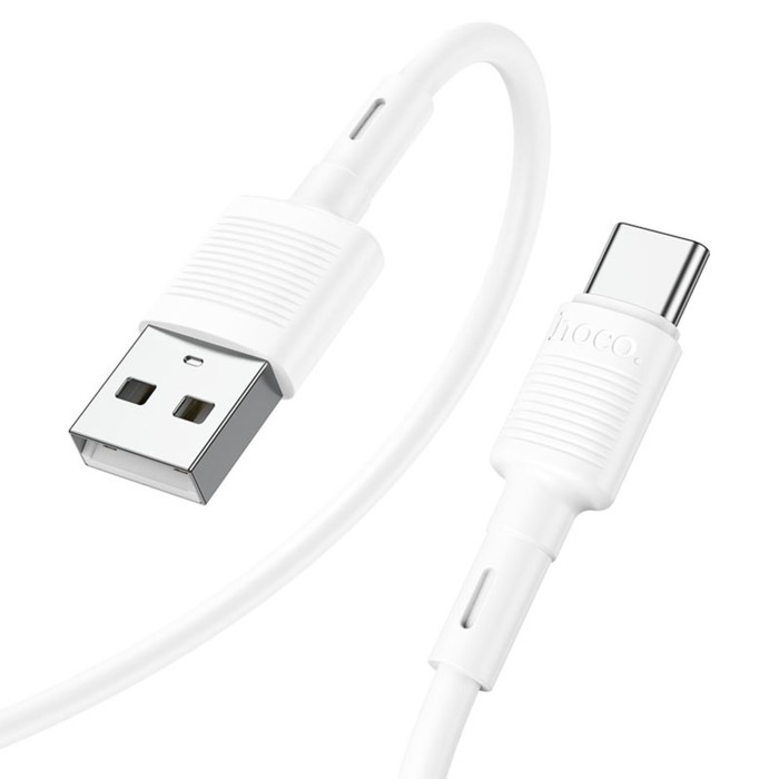 Кабель Hoco X83, Type-C - USB, 3 А, 1 м, передача данных, ПВХ, белый