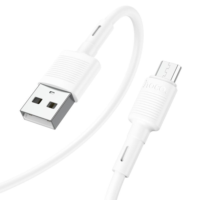 

Кабель Hoco X83, Micro USB - USB, 2.4 А, 1 м, передача данных, ПВХ, белый