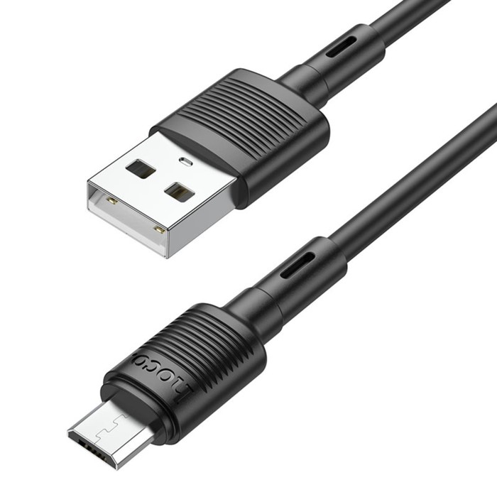 

Кабель Hoco X83, Micro USB - USB, 2.4 А, 1 м, передача данных, ПВХ, чёрный