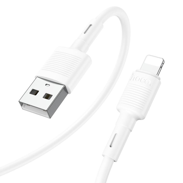 

Кабель Hoco X83, Lightning - USB, 2.4 А, 1 м, передача днанных, ПВХ, белый