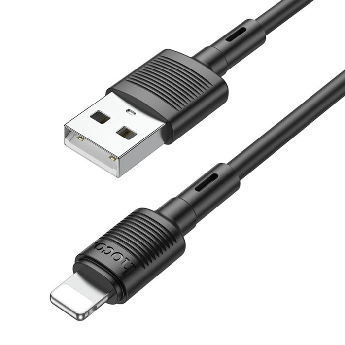 

Кабель Hoco X83, Lightning - USB, 2.4 А, 1 м, передача данных, ПВХ, чёрный