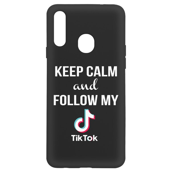 фото Чехол-накладка krutoff silicone case tiktok для samsung galaxy a20s (a207) черный