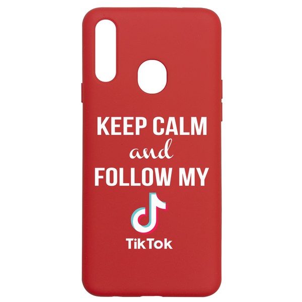 фото Чехол-накладка krutoff silicone case tiktok для samsung galaxy a20s (a207) красный