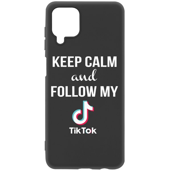 фото Чехол-накладка krutoff silicone case tiktok для samsung galaxy a12 (a125) черный