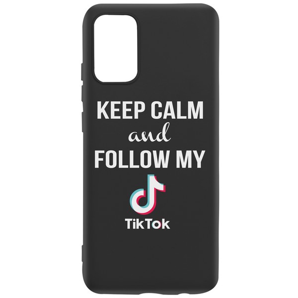 фото Чехол-накладка krutoff silicone case tiktok для samsung galaxy a02s (a025) черный