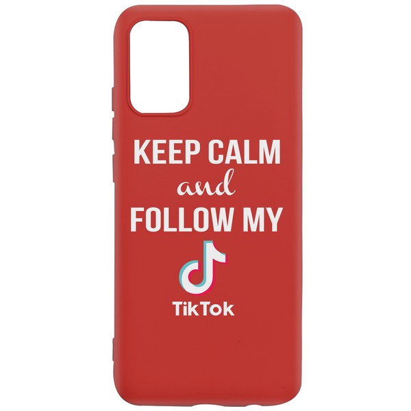 фото Чехол-накладка krutoff silicone case tiktok для samsung galaxy a02s (a025) красный