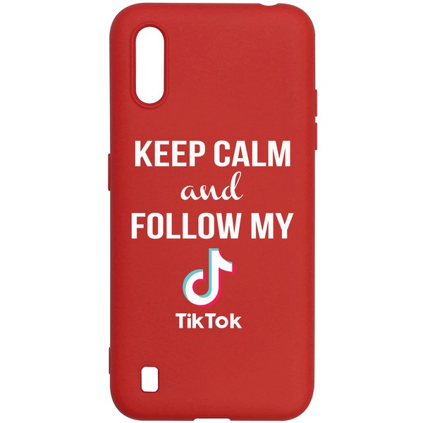 фото Чехол krutoff silicone case tiktok для samsung galaxy a01 /m01 (a015/ m015) красный