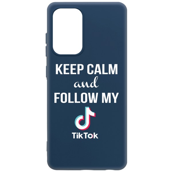 фото Чехол-накладка krutoff silicone case tiktok для samsung galaxy a52 (a525) синий