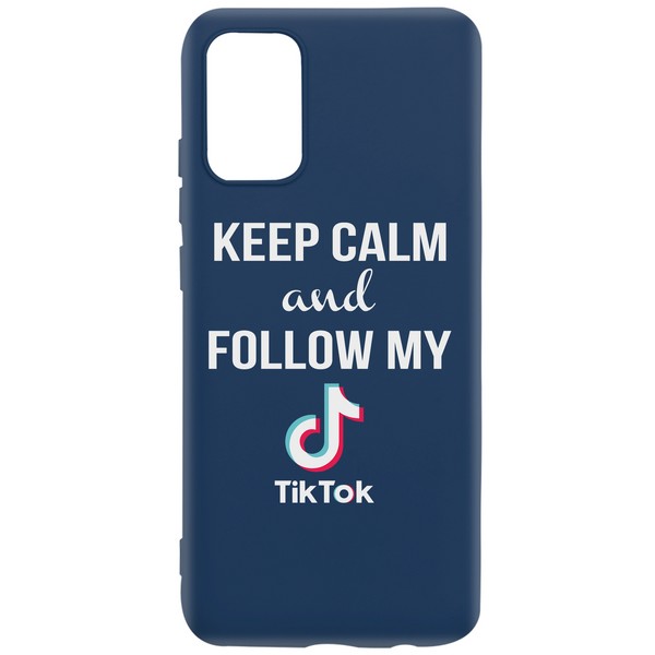 фото Чехол-накладка krutoff silicone case tiktok для samsung galaxy a02s (a025) синий