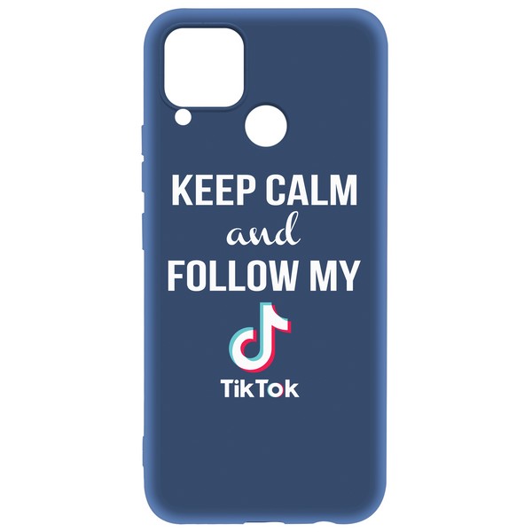 фото Чехол-накладка krutoff silicone case tiktok для realme c15 синий