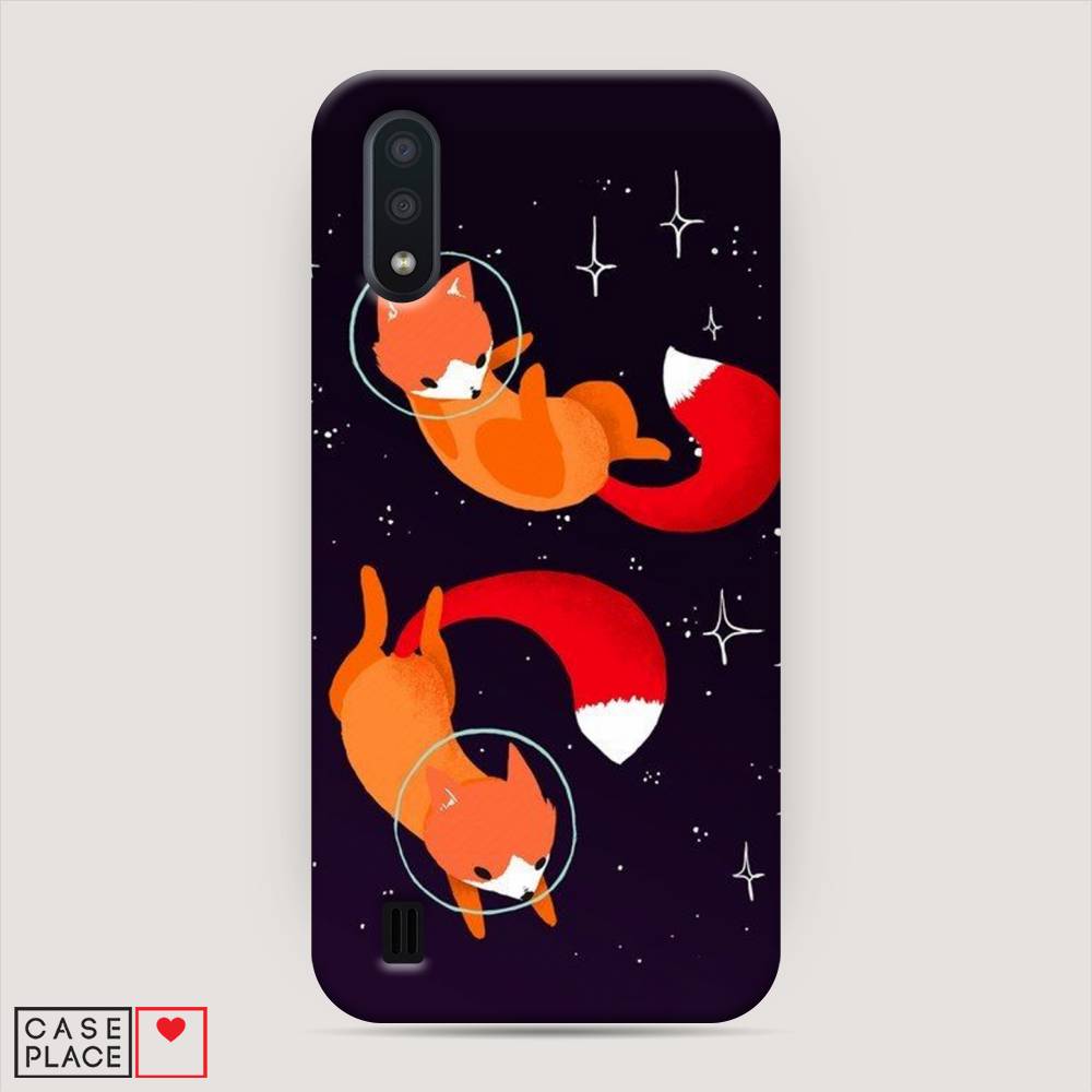 

Пластиковый чехол "Лисы космонавты" на Samsung Galaxy A01