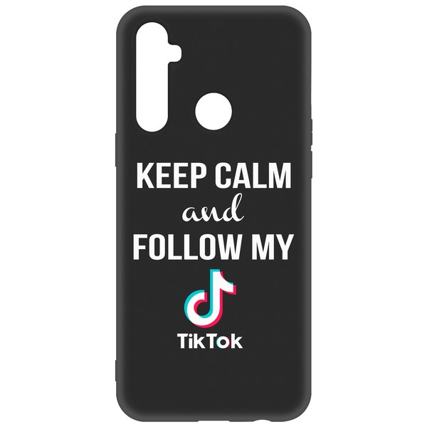 фото Чехол-накладка krutoff silicone case tiktok для realme 6i черный