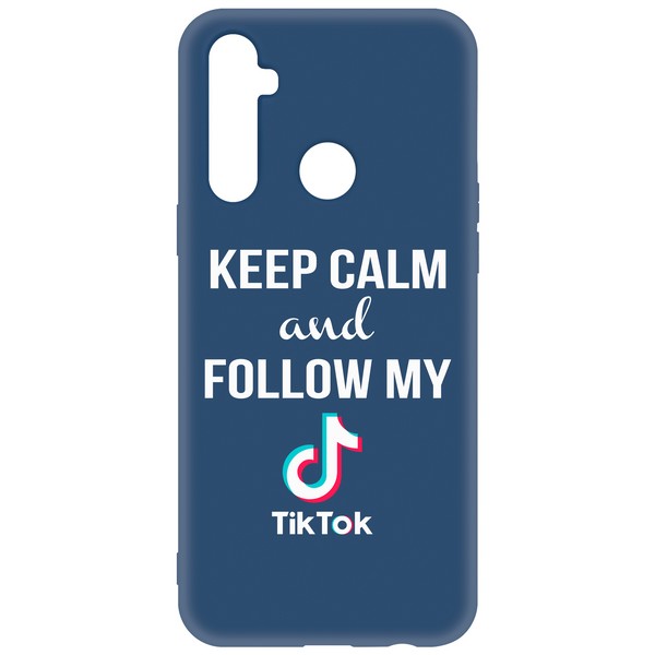 фото Чехол-накладка krutoff silicone case tiktok для realme 6i синий