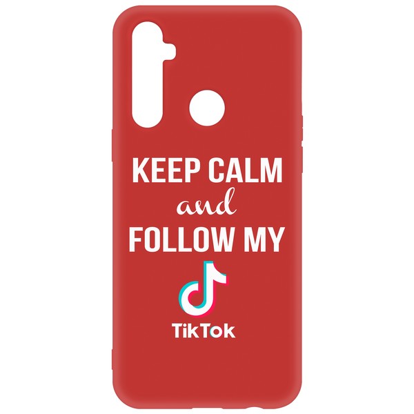 фото Чехол-накладка krutoff silicone case tiktok для realme 6i красный