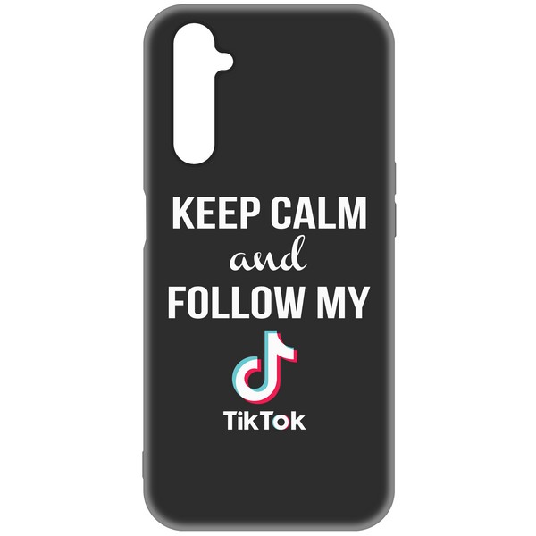 фото Чехол-накладка krutoff silicone case tiktok для realme 6 / 6s черный