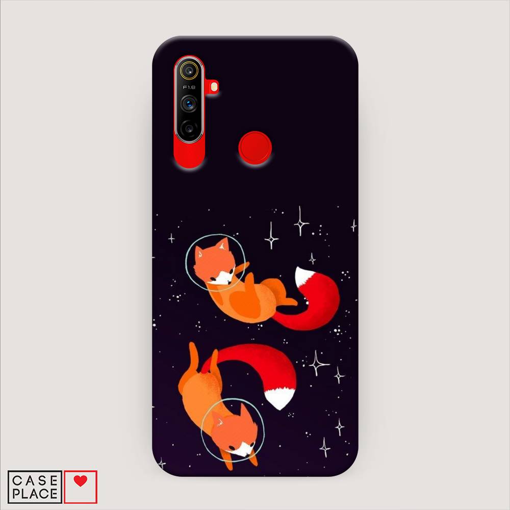 

Пластиковый чехол "Лисы космонавты" на Realme C3, 253020-3