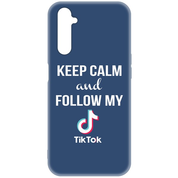 фото Чехол-накладка krutoff silicone case tiktok для realme 6 / 6s синий