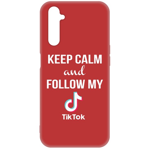 фото Чехол-накладка krutoff silicone case tiktok для realme 6 / 6s красный