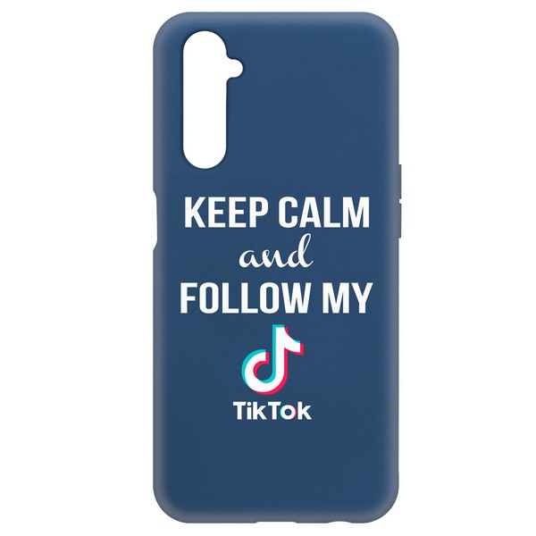 фото Чехол-накладка krutoff silicone case tiktok для realme 6 pro синий