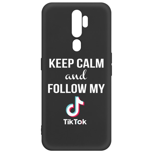 фото Чехол-накладка krutoff silicone case tiktok для oppo a5 2020/ a9 2020 черный