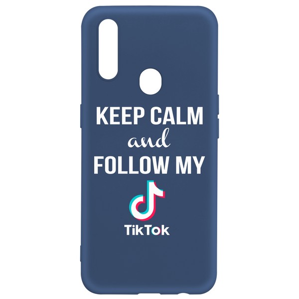 фото Чехол-накладка krutoff silicone case tiktok для oppo a31 синий