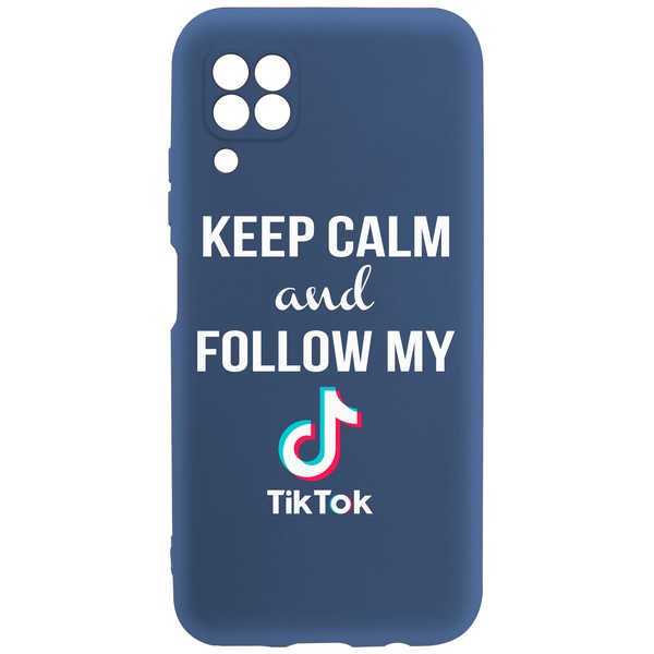 фото Чехол-накладка krutoff silicone case tiktok для huawei p40 lite синий