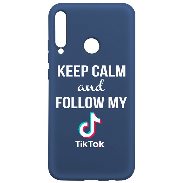 фото Чехол-накладка krutoff silicone case tiktok для huawei p40 lite e / honor 9c синий