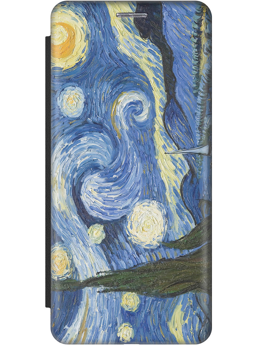 

Чехол-книжка на Xiaomi Redmi Note 12s "Звездная ночь" черный, Голубой;желтый, 20001470