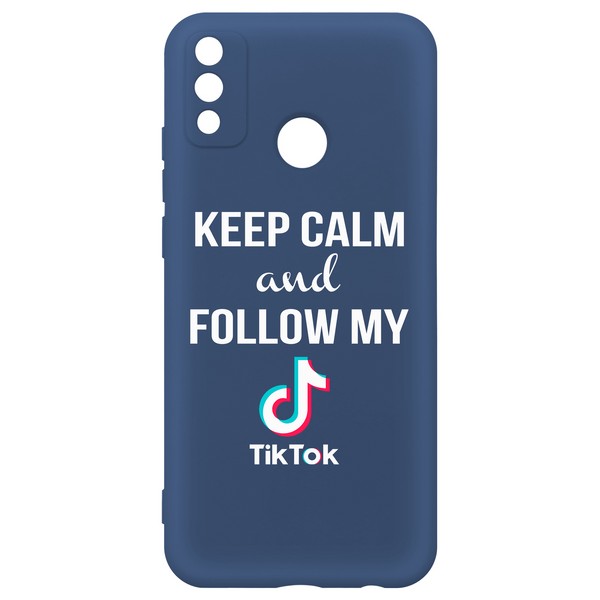 фото Чехол-накладка krutoff silicone case tiktok для honor 9x lite синий