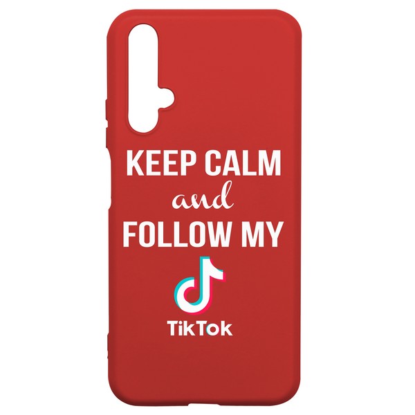 фото Чехол-накладка krutoff silicone case tiktok для honor 20 красный