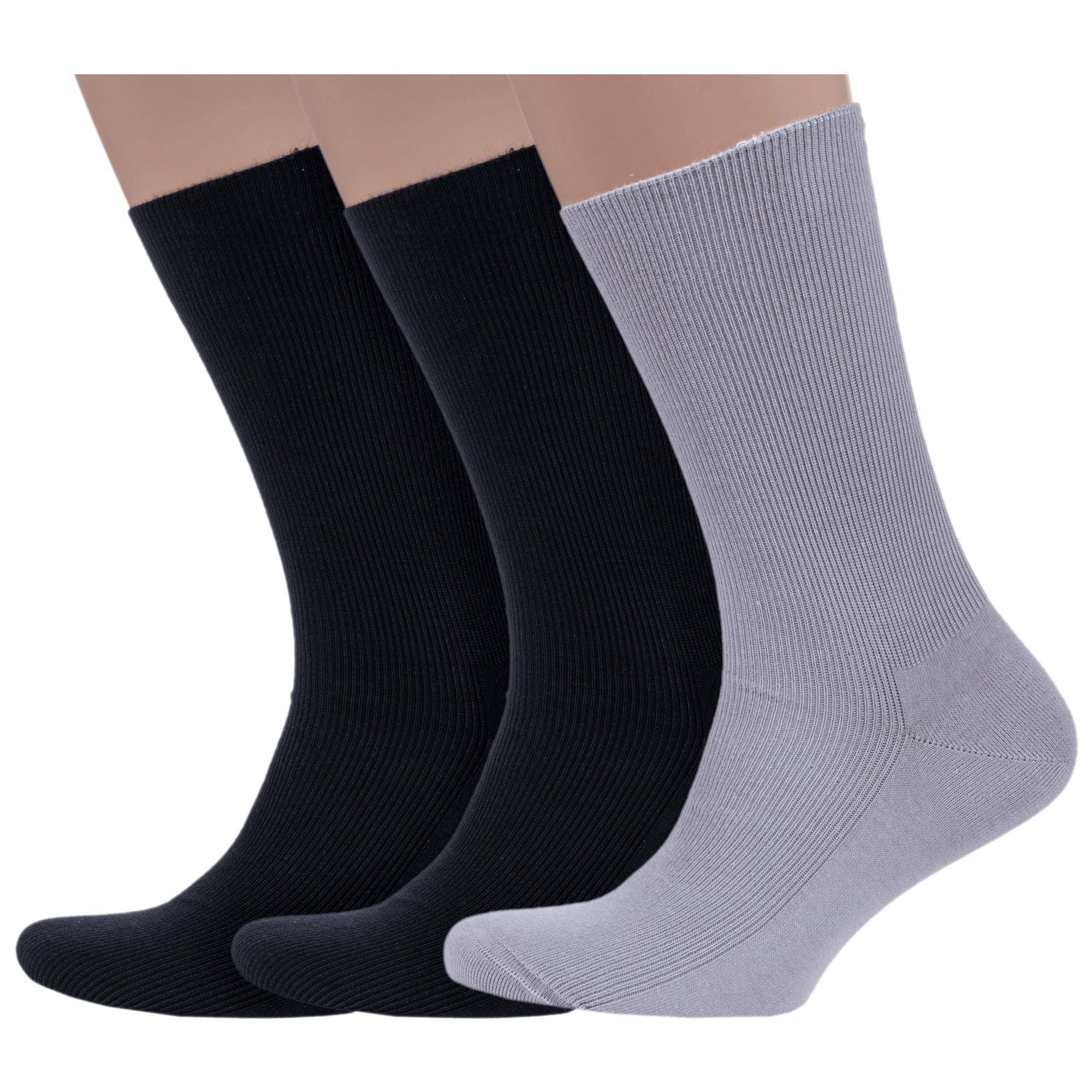 Комплект носков мужских Dr Feet 3-15DF1 черных; серых 25