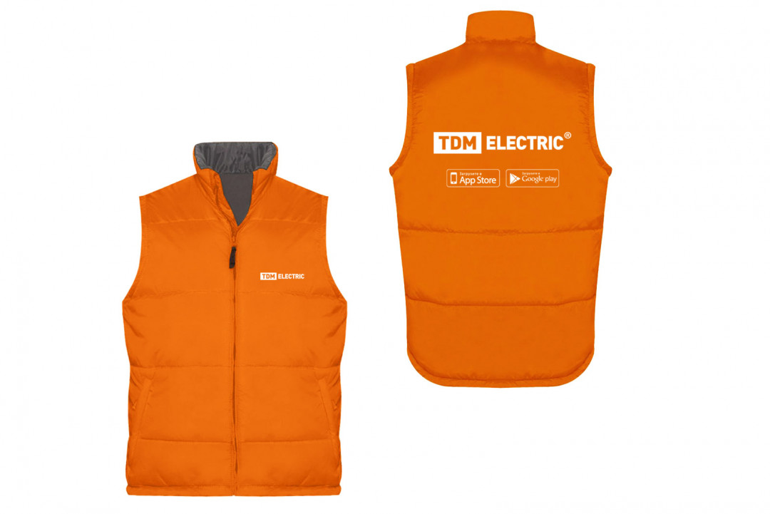фото Утепленный жилет мужской tdm electric rm0109-0016 оранжевый m