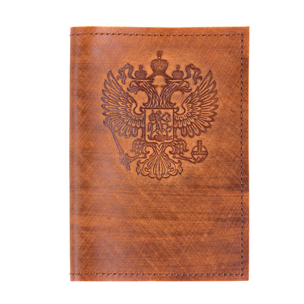 Обложка для паспорта унисекс ЗНАКИ Р00077, светло-коричневый