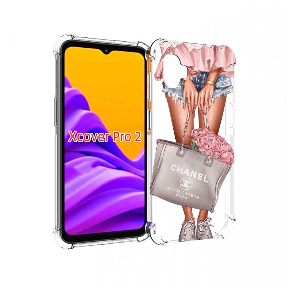 Чехол MyPads Сумка-с-цветами женский для Samsung Galaxy Xcover Pro 2