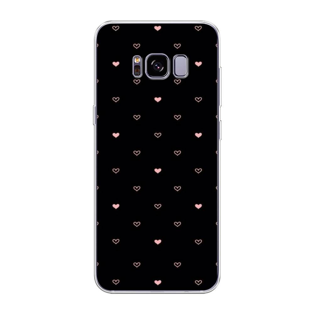 

Чехол Awog на Samsung Galaxy S8 + "Черный фон и сердечки", Розовый;серый;черный, 24850-3