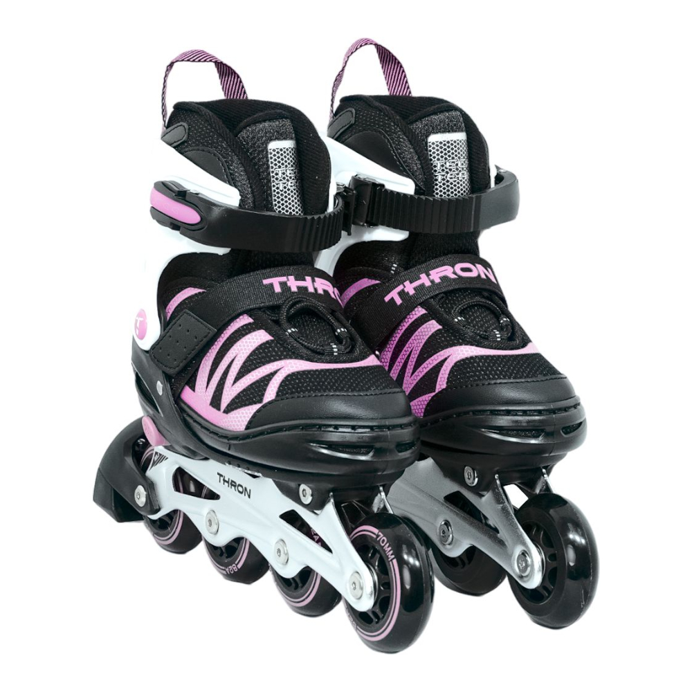 Роликовые коньки детские Tech Team Thron, розовый-черный, 34-37 роликовые коньки tech team accord синие 54325