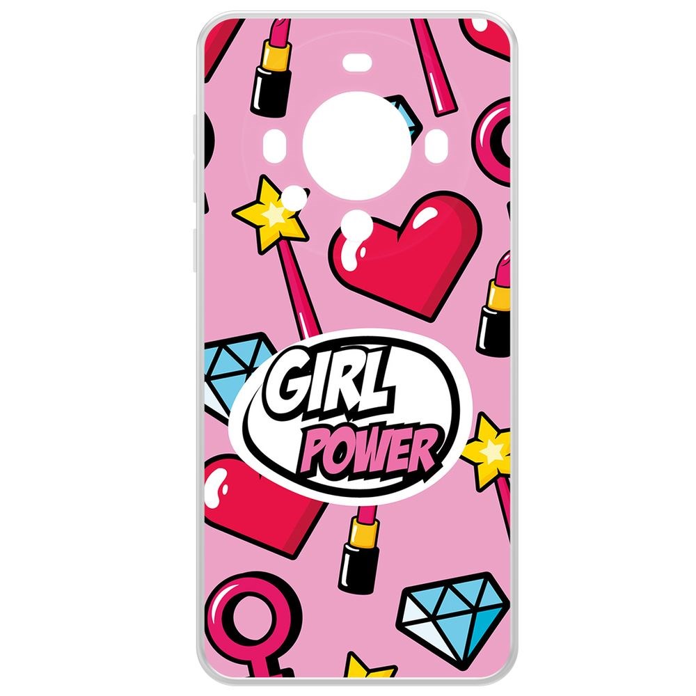 

Чехол-накладка Krutoff Clear Case Girl Power для Huawei Mate 60, Прозрачный