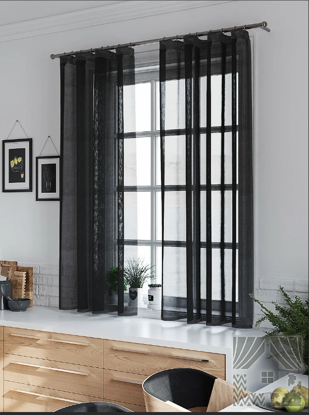 

Тюль Miazzo 300х250 см Черная в гостиную детскую спальню Турция