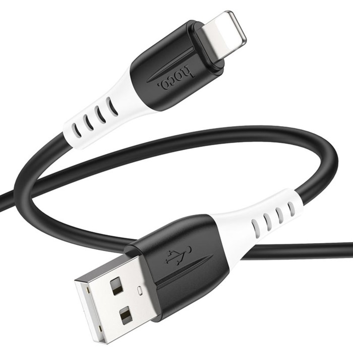 

Кабель Hoco X82, Lightning - USB, 2.4 А, 1 м, оплётка силикон, чёрный