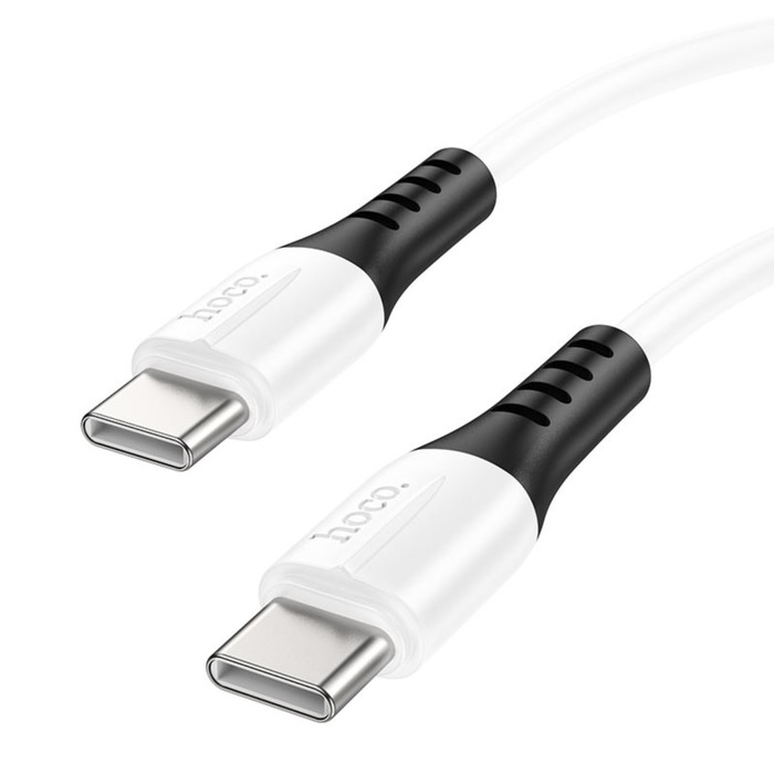 

Кабель Hoco X82, Type-C - Type-C, 60 Вт, 3 А, 1 м, оплётка силикон, белый