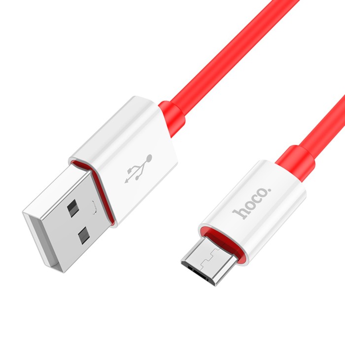 

Кабель Hoco X87, MicroUSB - USB, 2.4 А, 1 м, оплётка силикон, красный