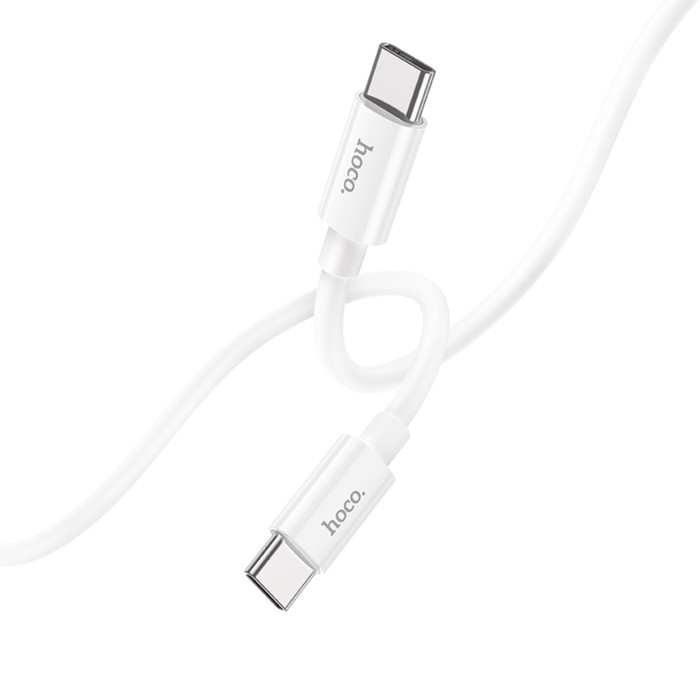 

Кабель Hoco X87, Type-C - Type-C, 3 А, 1 м, оплётка силикон, белый