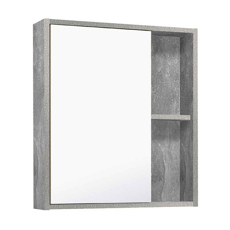 Зеркало шкаф для ванной Runo Эко 60 серый бетон