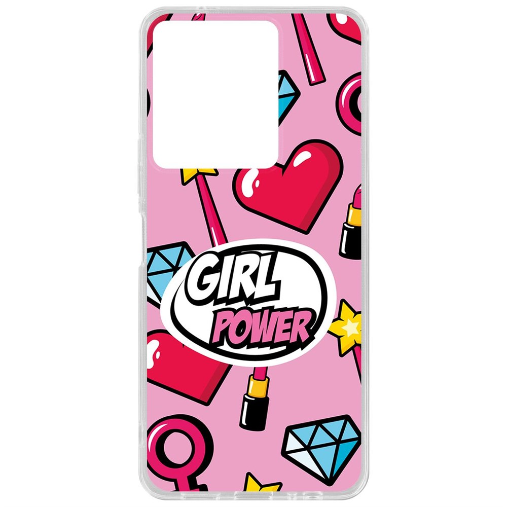 

Чехол-накладка Krutoff Clear Case Girl Power для Vivo Y36, Прозрачный