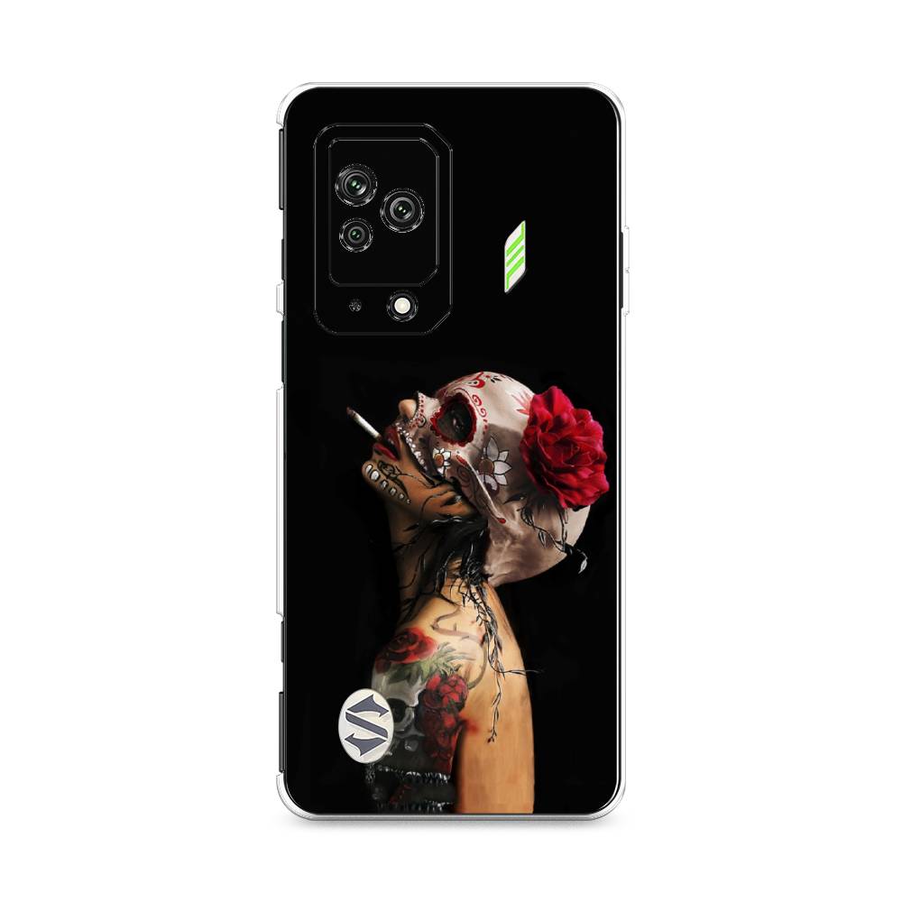 

Чехол Awog на Xiaomi Black Shark 5 "Девушка с черепом", Разноцветный, 314050-9