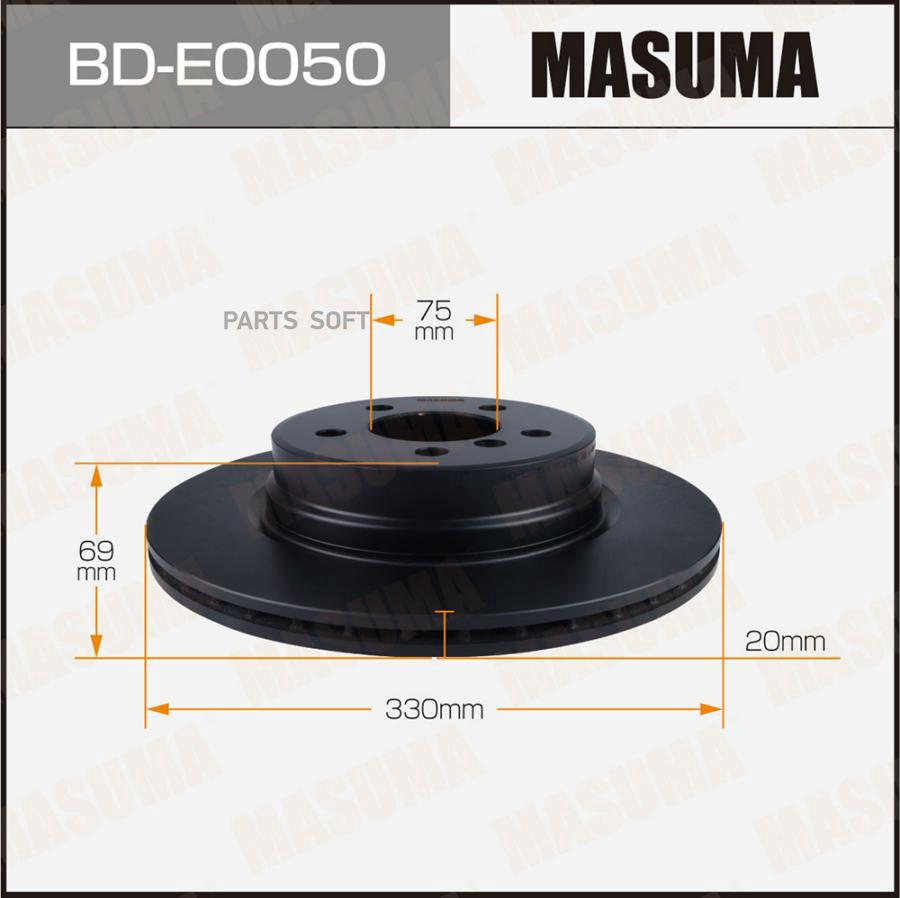 

Диск тормозной masuma, rear bmw 5-series (f10) 09-16